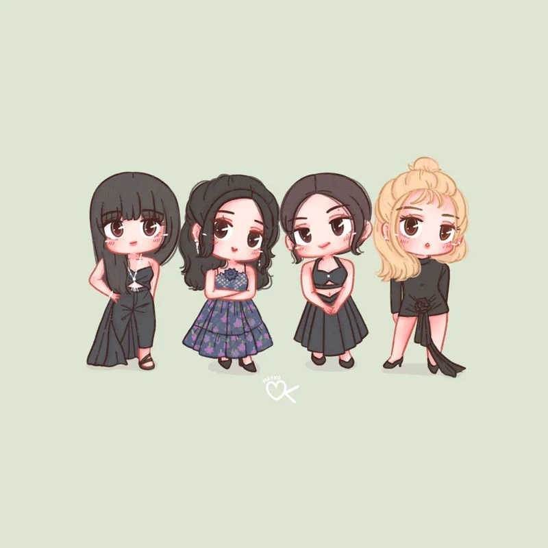 Ảnh black pink chibi này sẽ là điểm nhấn tuyệt vời cho bộ sưu tập của bạn