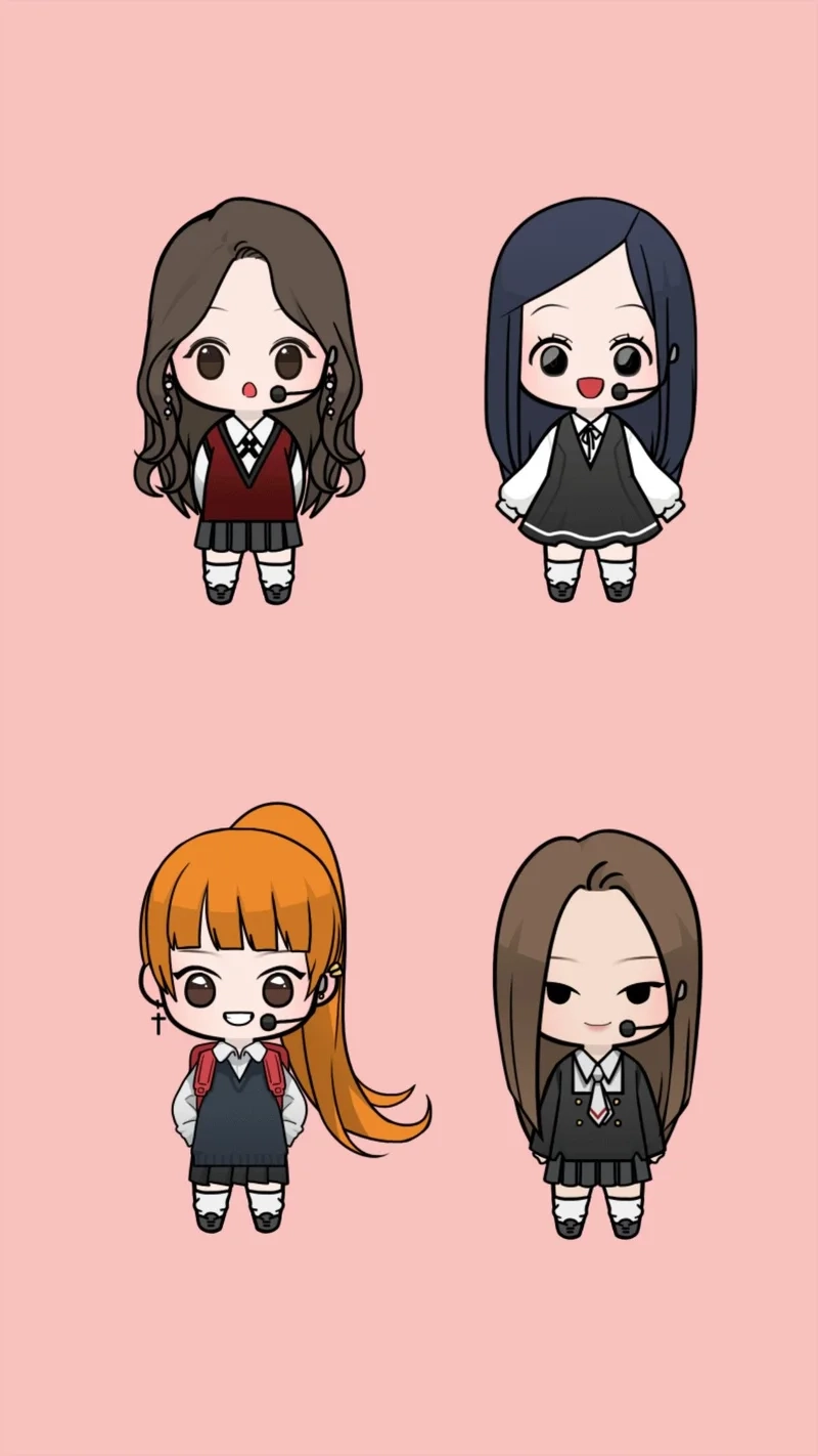 Ảnh blackpink chibi cực kỳ dễ thương và phù hợp làm hình đại diện