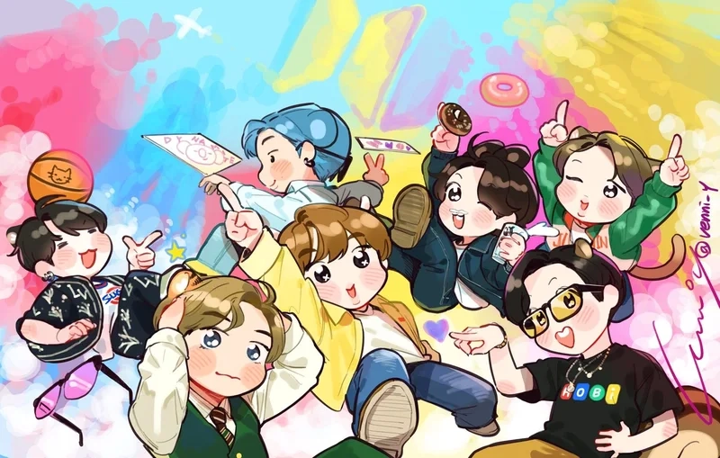 Ảnh chibi bts dễ vẽ cho những ai muốn thử sức với nghệ thuật vẽ tranh