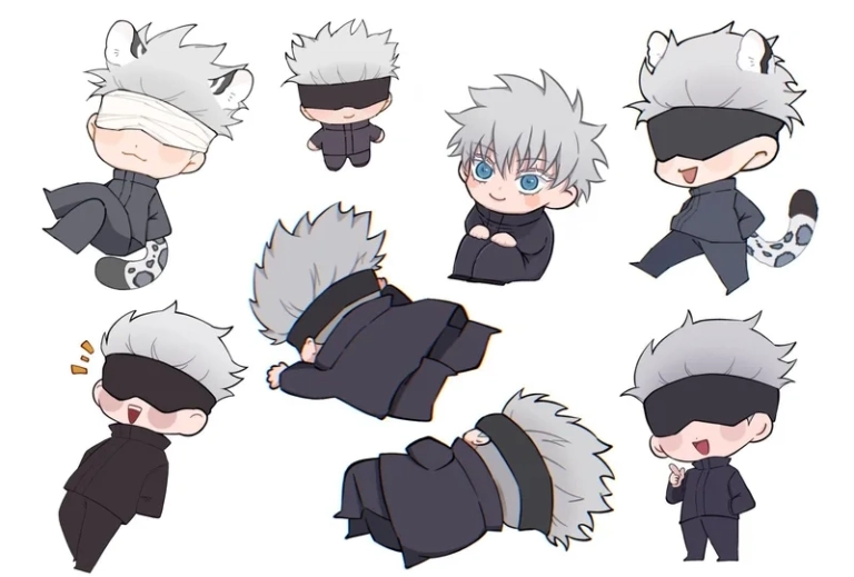 Ảnh Gojo chibi cute siêu cấp đáng yêu cho fan Jujutsu