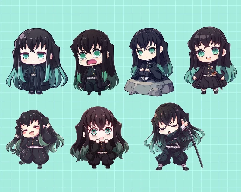Ảnh Muichirou chibi dễ thương nhất cho fan Demon Slayer