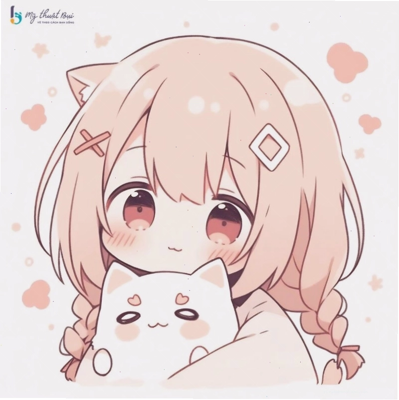 Ảnh nhân vật anime chibi nữ đáng yêu với trang phục học sinh