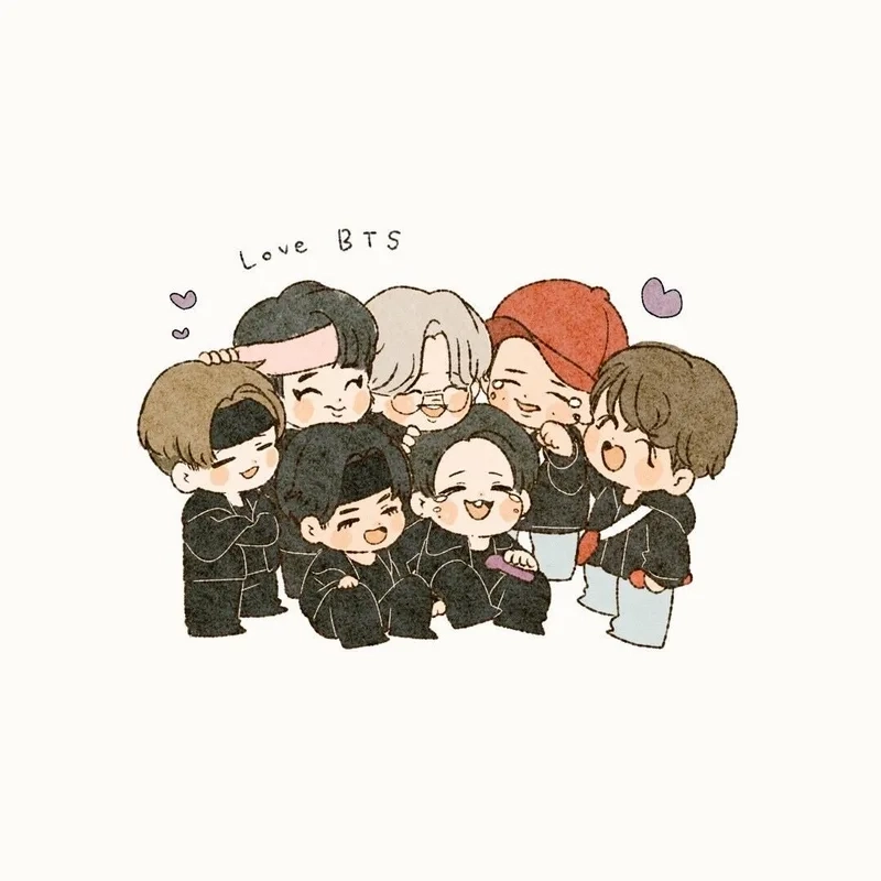 Avatar bts chibi giúp bạn thể hiện phong cách dễ thương trên mạng xã hội