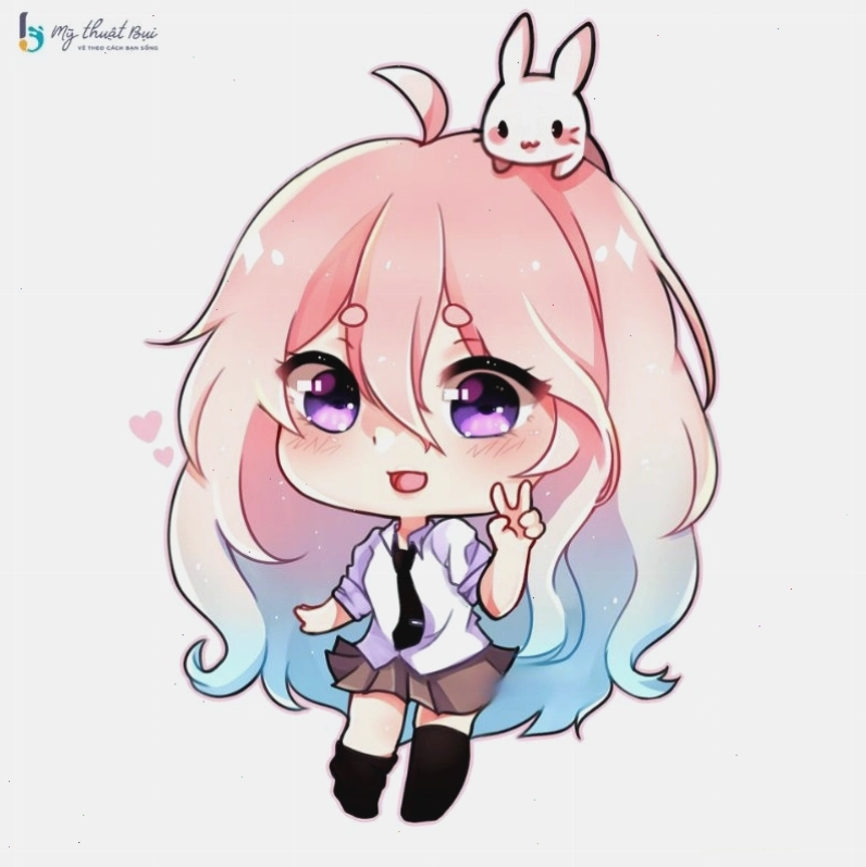 Avatar chibi girl với mái tóc ngắn và nụ cười tinh nghịch