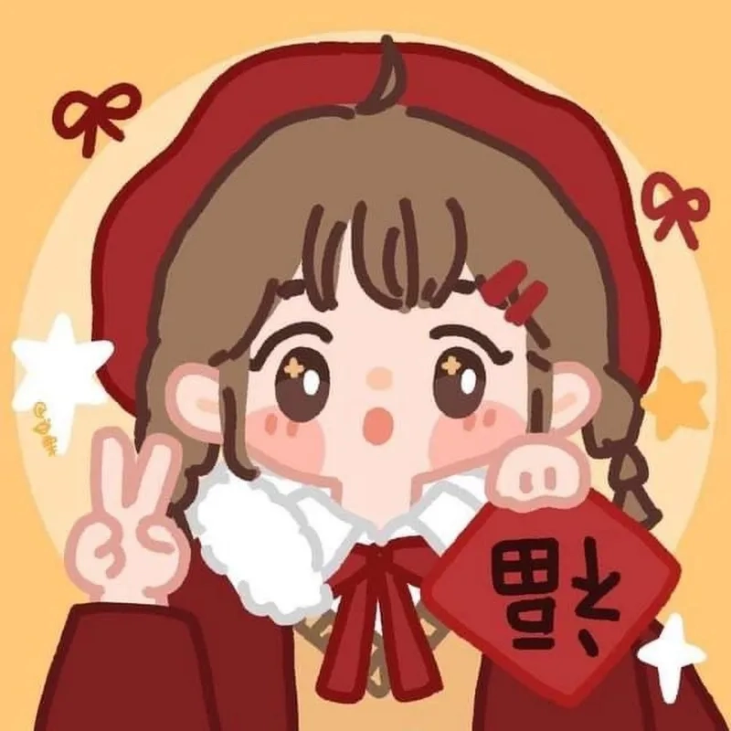 Avatar tết anime mang không khí xuân vui tươi