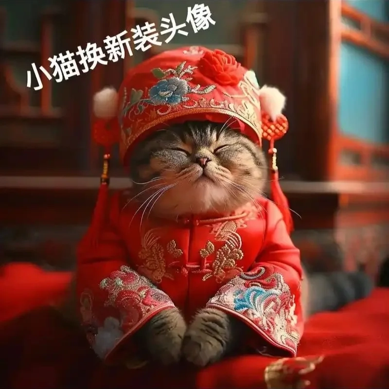 Avt mèo Tết meme hài hước, phù hợp với không khí sum vầy, vui vẻ