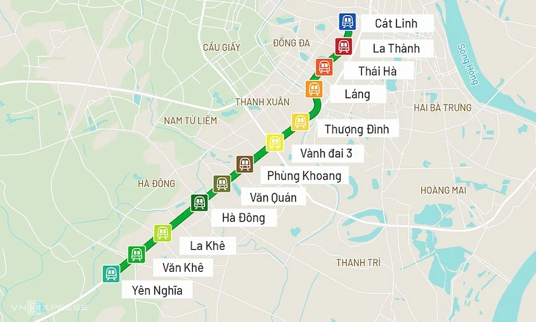 Bản đồ ga đường sắt Cát Linh Hà Đông giúp bạn dễ dàng di chuyển