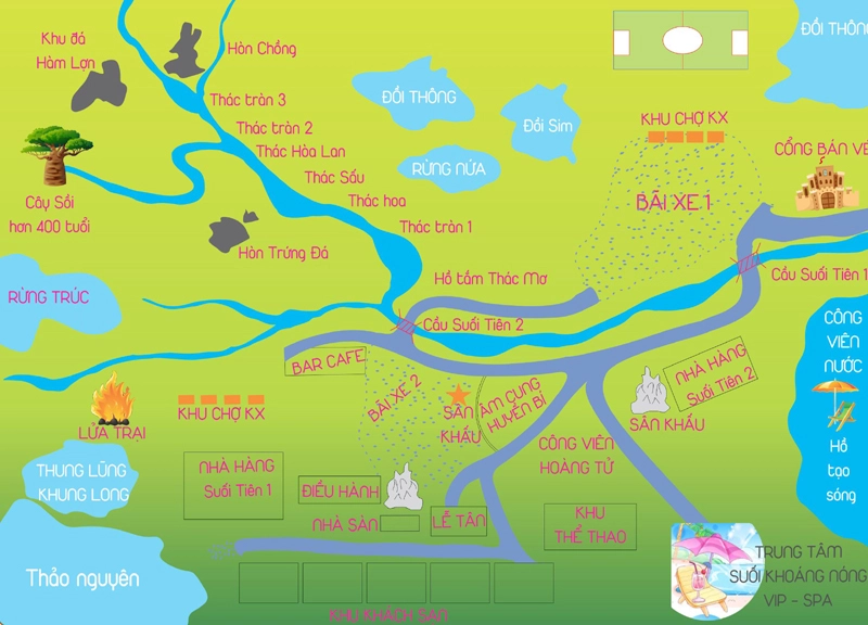 Bản đồ khoang xanh suối tiên giúp bạn dễ dàng tìm đường