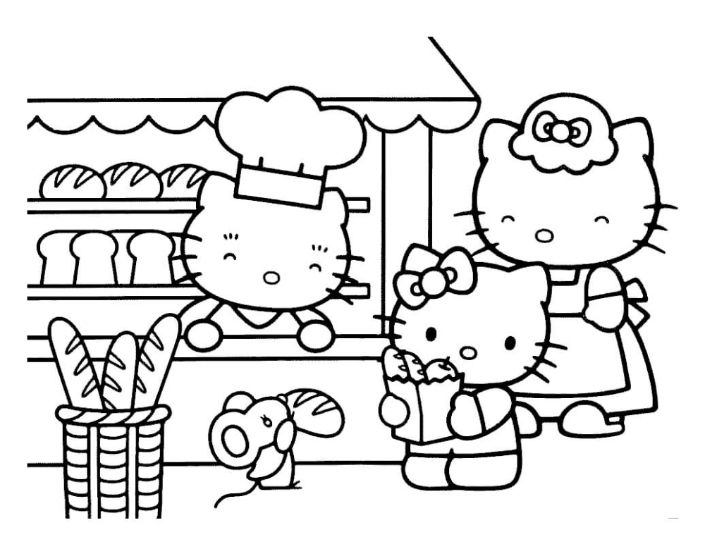 Bé tô màu mèo hello kitty phát triển khả năng phối màu tuyệt vời