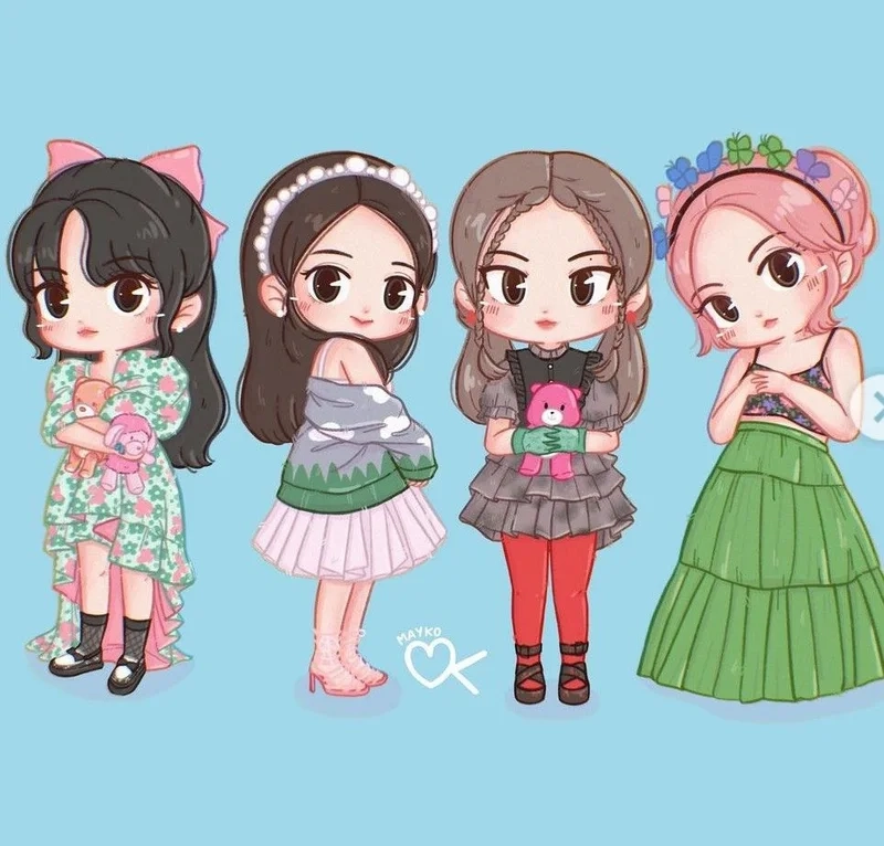 Blackpink cute chibi - Chibi của các cô nàng thần tượng cực kỳ dễ thương