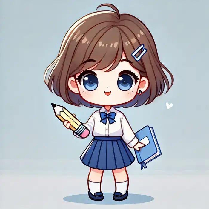 Bộ hình học sinh chibi cute cực kỳ bắt mắt