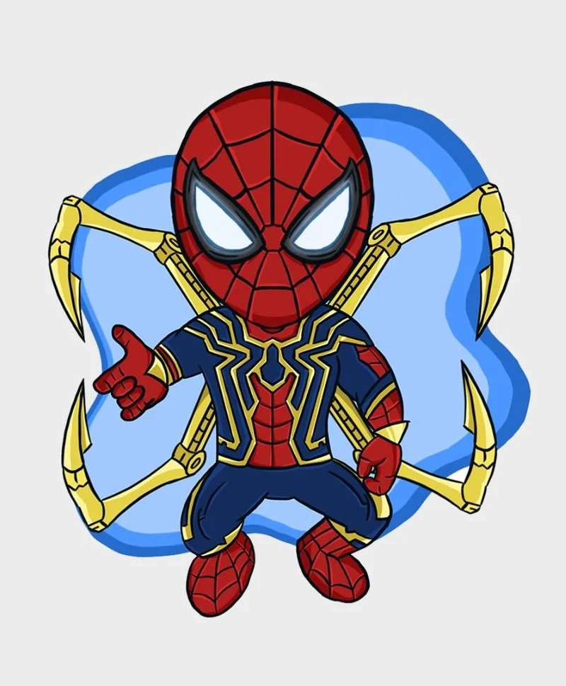 Bộ sưu tập tô màu spider man chibi giúp bé sáng tạo