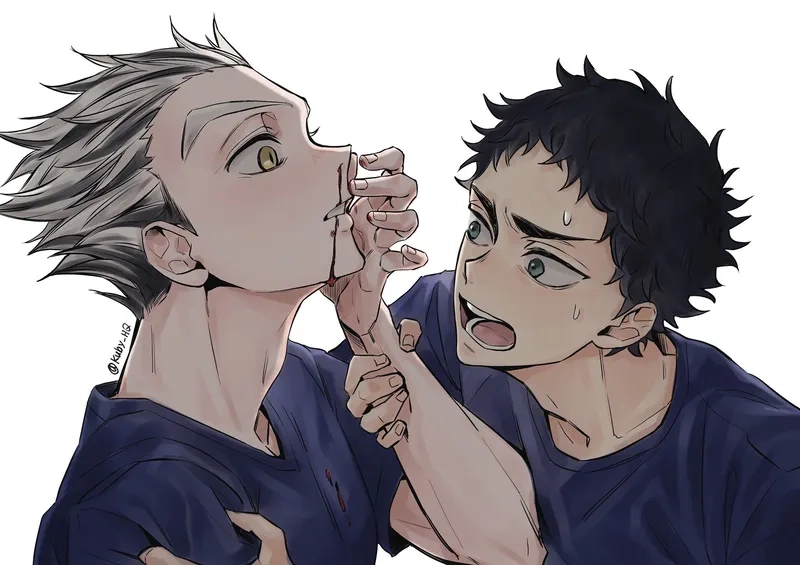 Bokuto Akaashi manga thể hiện sự phối hợp ăn ý trên sân