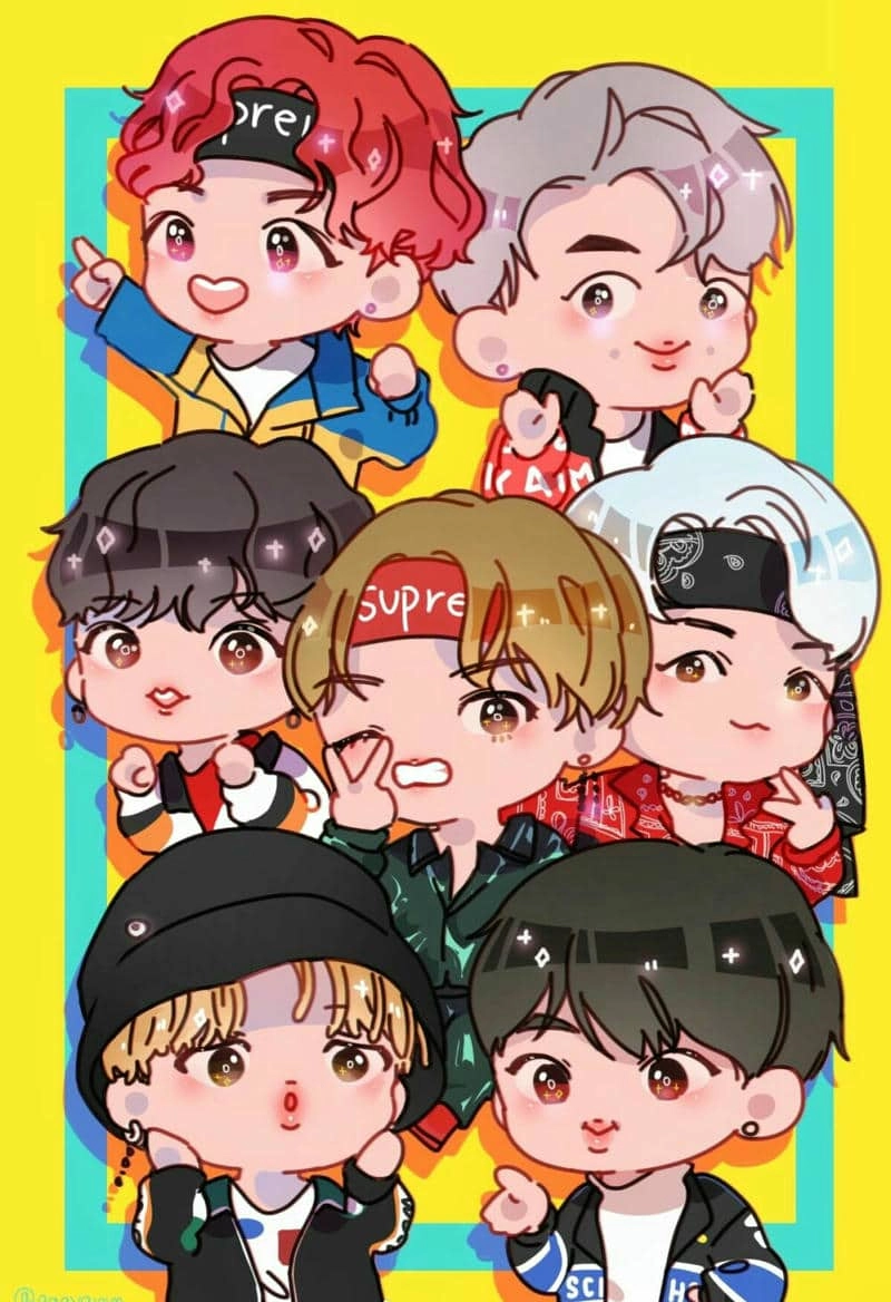 Bts butter chibi đầy màu sắc và cực kỳ dễ thương