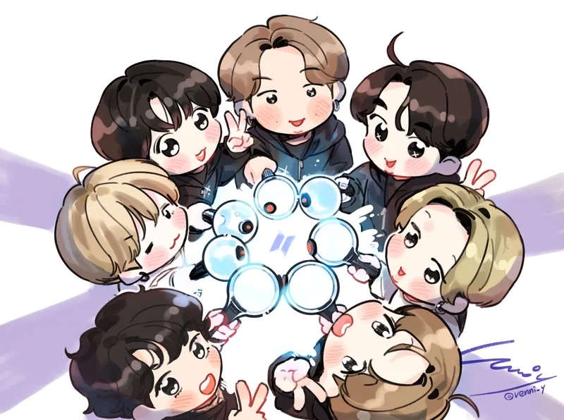 Bts chibi v là hình ảnh dễ thương không thể thiếu đối với ARMY