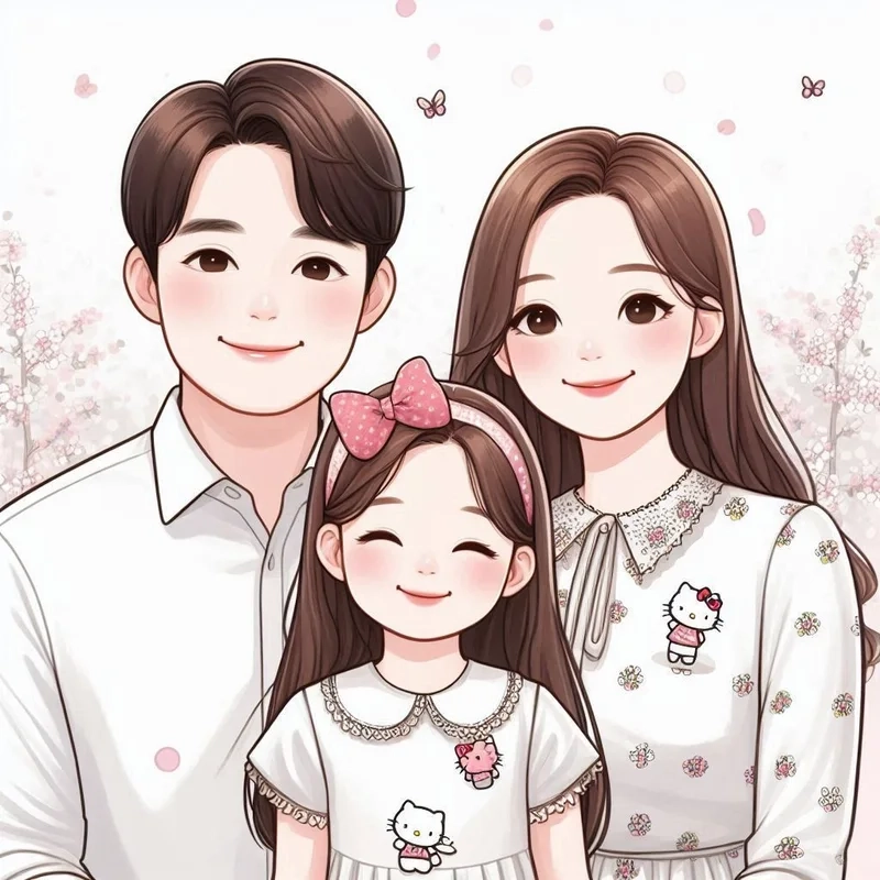 Cách tạo vẽ tranh gia đình chibi đơn giản