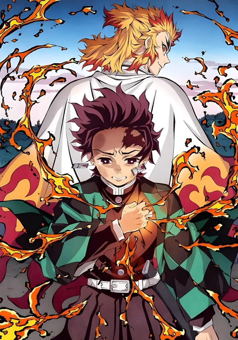 Cài đặt Tanjiro and Rengoku Wallpaper để có khoảnh khắc tuyệt vời