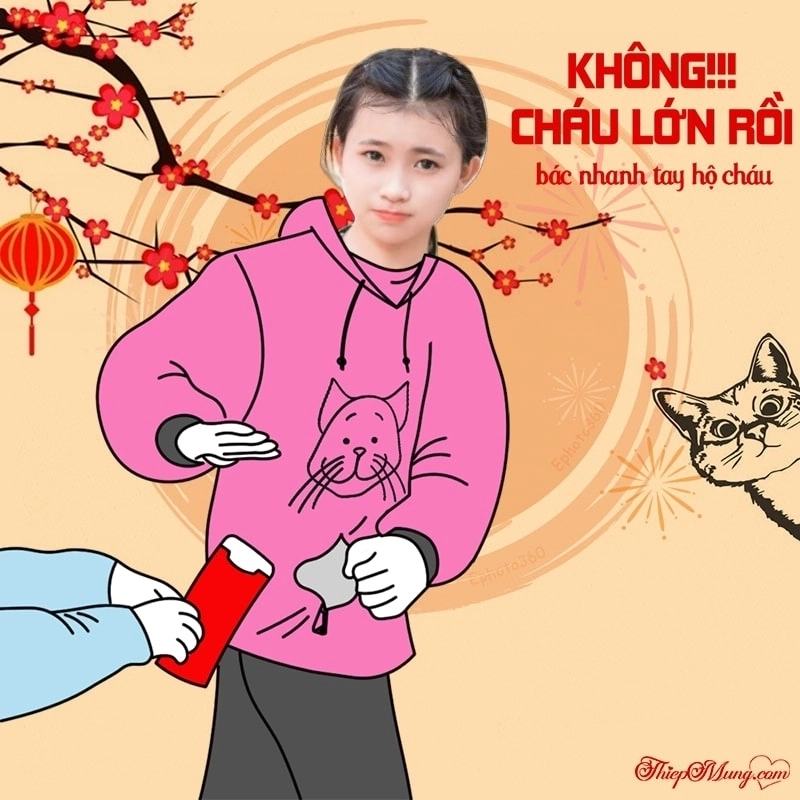 Cat meme tết hài hước giúp bạn chia sẻ niềm vui đầu năm