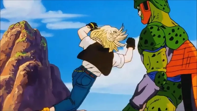Cell absorbs Android 18 tạo nên một khoảnh khắc đầy hồi hộp trong Dragon Ball Z
