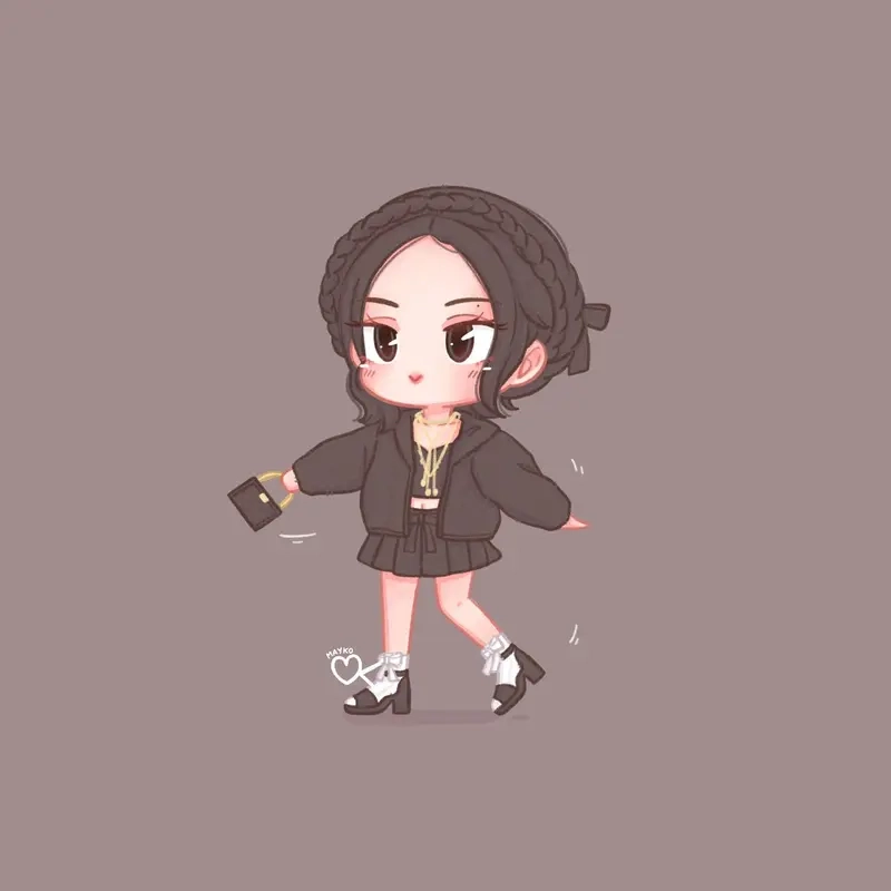Chỉ với vài bước là bạn có thể vẽ jennie black pink chibi