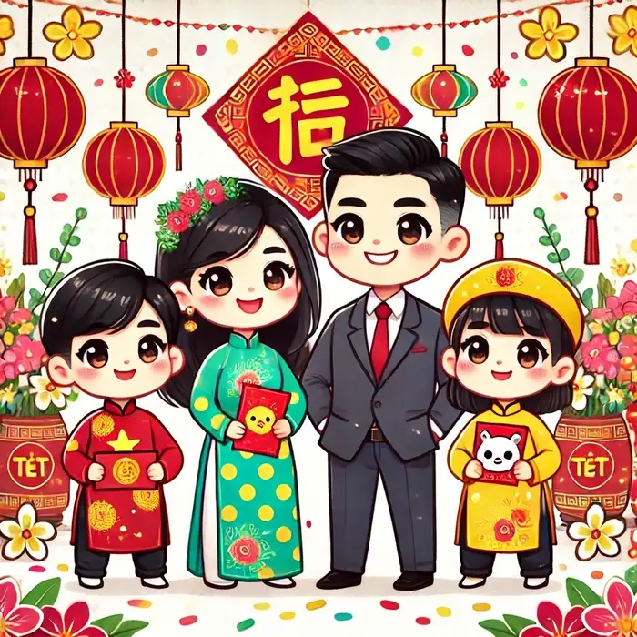 Chia sẻ ngay hình ảnh tết chibi để rước lộc đầu năm