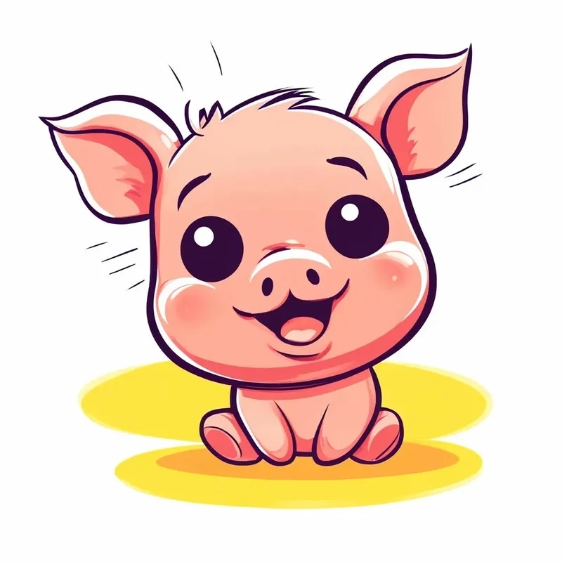 Chibi con heo hồng phấn đáng yêu cuốn hút