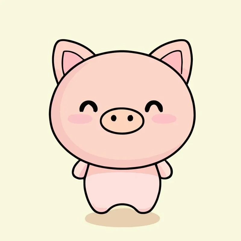 Chibi heo dễ thương bé nhỏ ngọt ngào