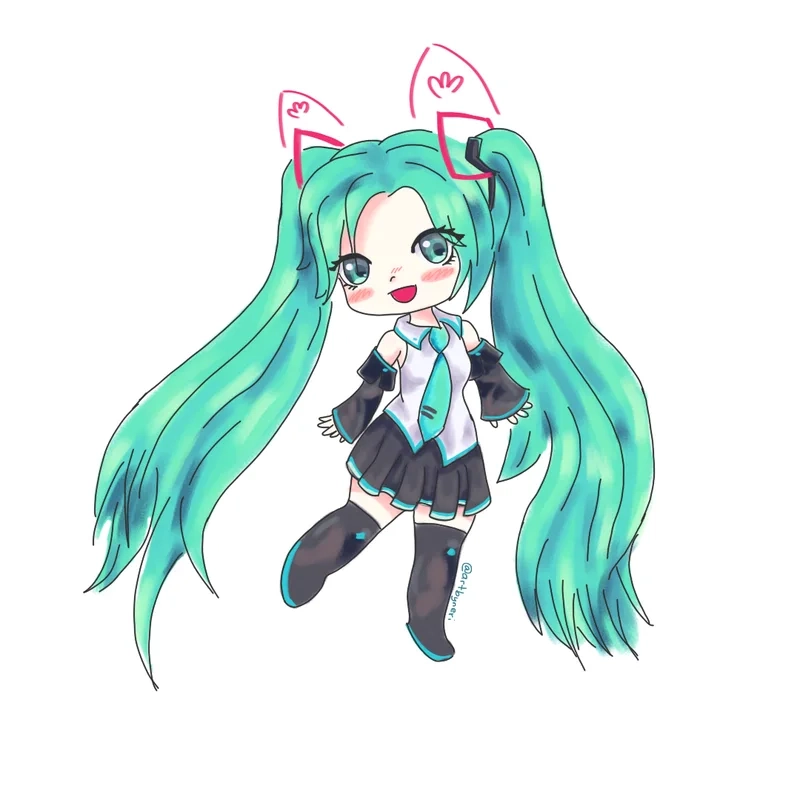Chibi miku dễ thương khiến trái tim bạn tan chảy