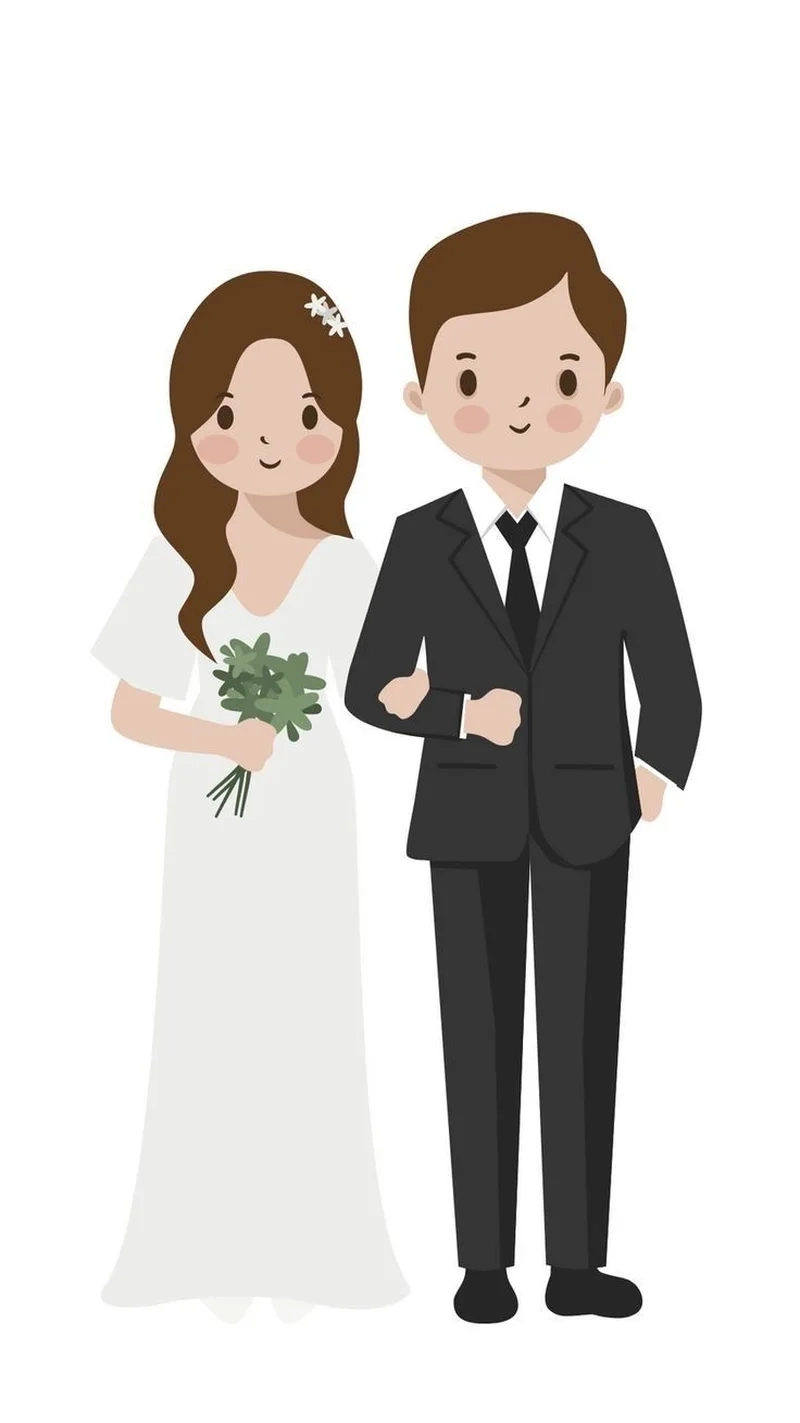 Cô dâu chú rể chibi png dễ dàng cho mọi dự án