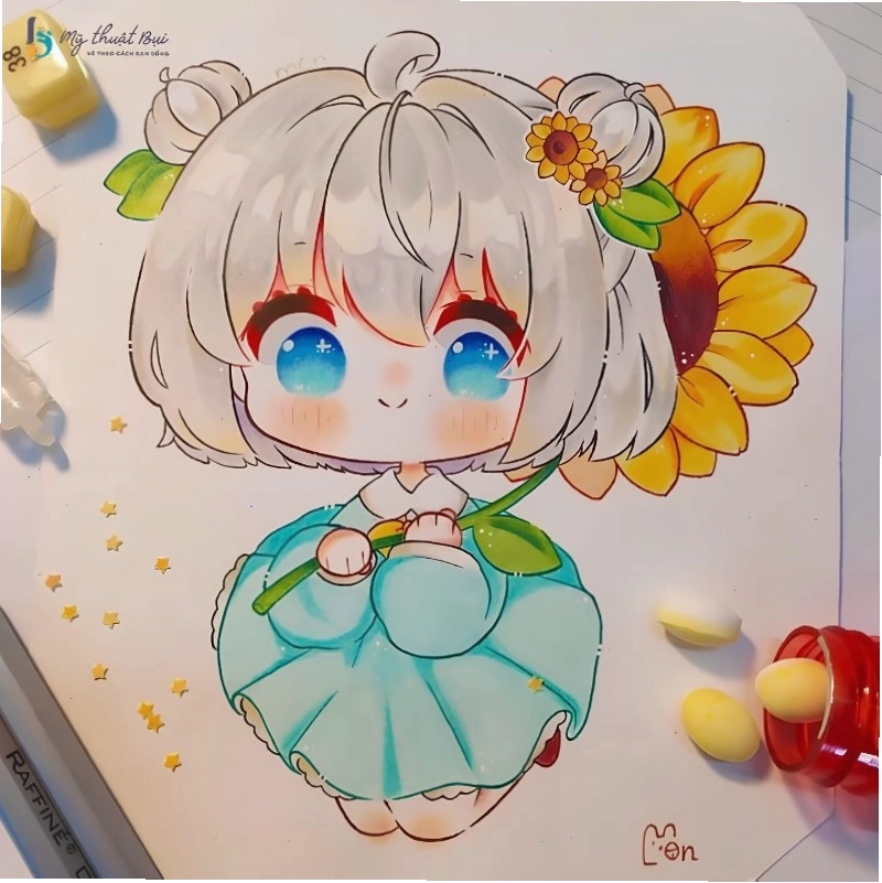 Cô gái chibi đang thưởng thức kem