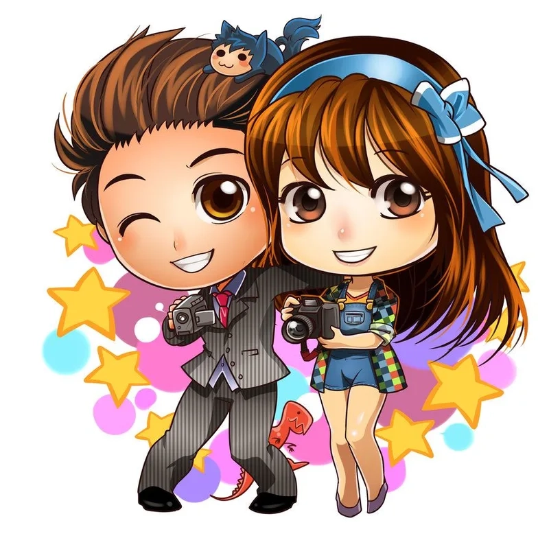 Cùng crush khoe cá tính qua ảnh anime chibi avatar đôi bff cute