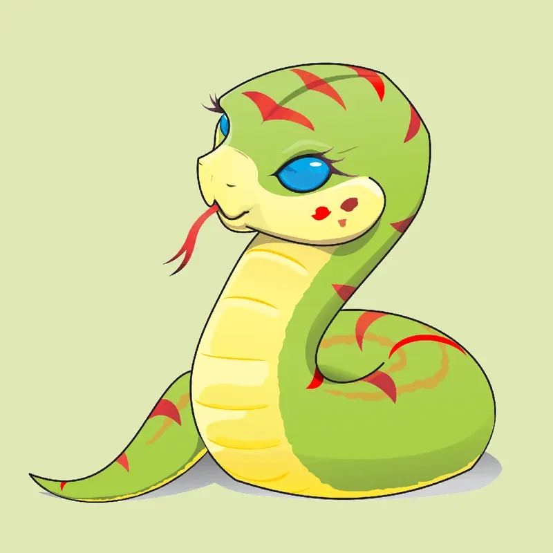 Cùng vẽ hình con rắn chibi dễ vẽ này ngay hôm nay