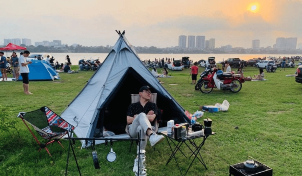 Cuối tuần picnic bãi đá sông hồng thư giãn giữa thiên nhiên
