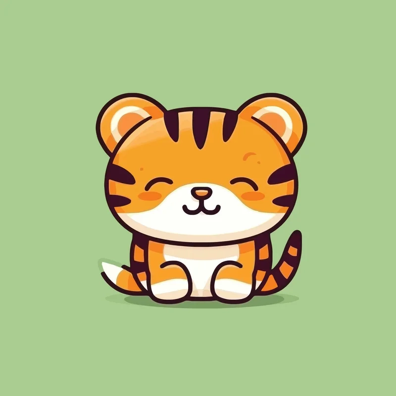 Cute hổ con dễ thương chibi mang đến sự tươi mới cho mọi không gian
