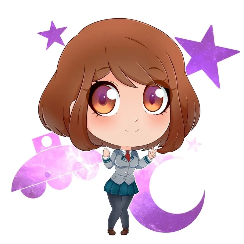 Dáng vẻ ngây ngô của Uraraka chibi khiến ai cũng yêu mến
