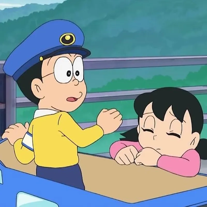 Dễ thương khi Nobita với Shizuka cùng nhau làm bài