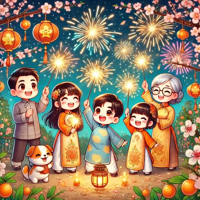 Dễ thương không chịu nổi với chibi ảnh tết cho bé và cả nhà