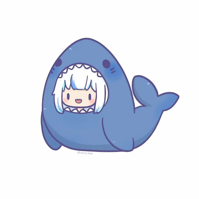 Dễ thương ngất ngây với ảnh cá mập cute chibi