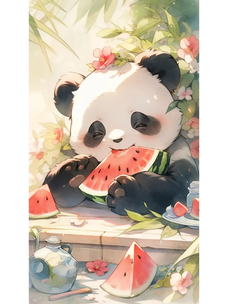 Đổi gió điện thoại với hình nền gấu trúc chibi