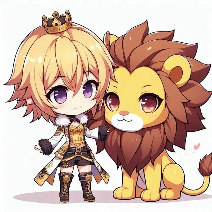 Đừng bỏ lỡ hình con sư tử chibi siêu dễ thương này
