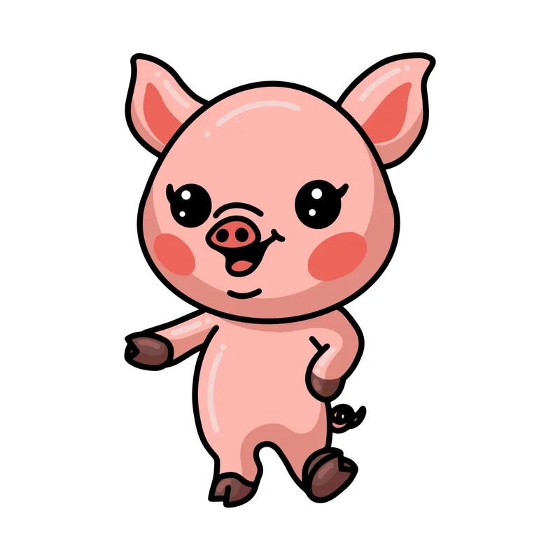 Đừng bỏ qua bộ heo chibi dễ thương siêu dễ thương này