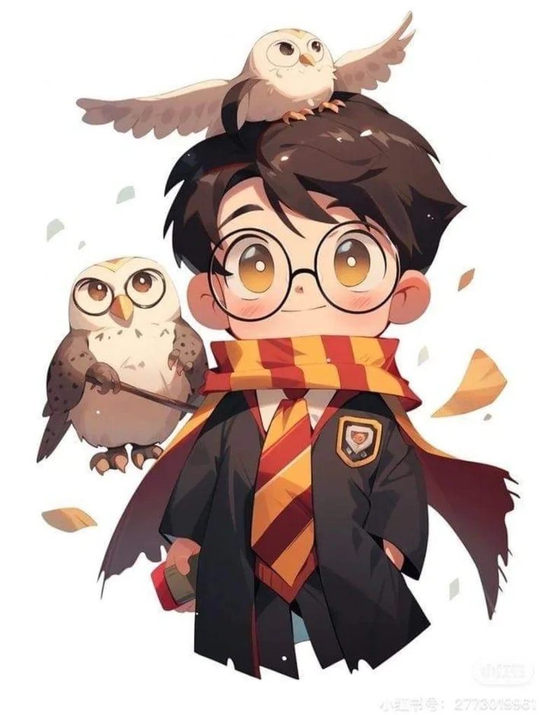 Harry potter chibi clipart đẹp mắt sẽ là lựa chọn tuyệt vời cho các dự án sáng tạo