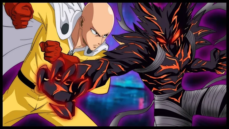 Hãy xem manga One Punch Man Saitama vs Garou và cảm nhận sức mạnh của họ