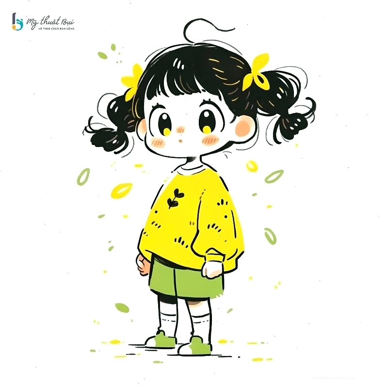 Hình ảnh anime chibi girl với đôi mắt to tròn và nụ cười rạng rỡ
