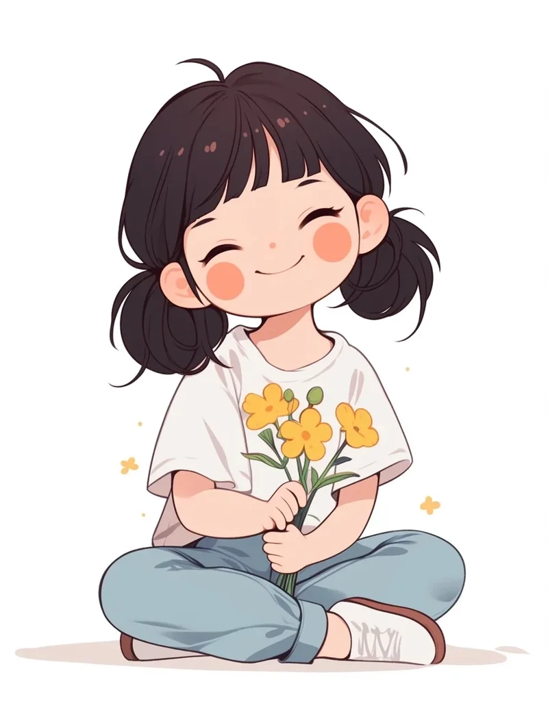 Hình ảnh cô gái chibi cực kỳ ngọt ngào, hoàn hảo cho màn hình của bạn