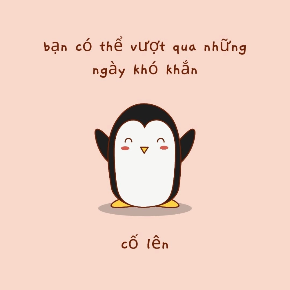 Hình ảnh cố lên hài hước mang đến những phút giây thư giãn nhưng vẫn đầy động lực