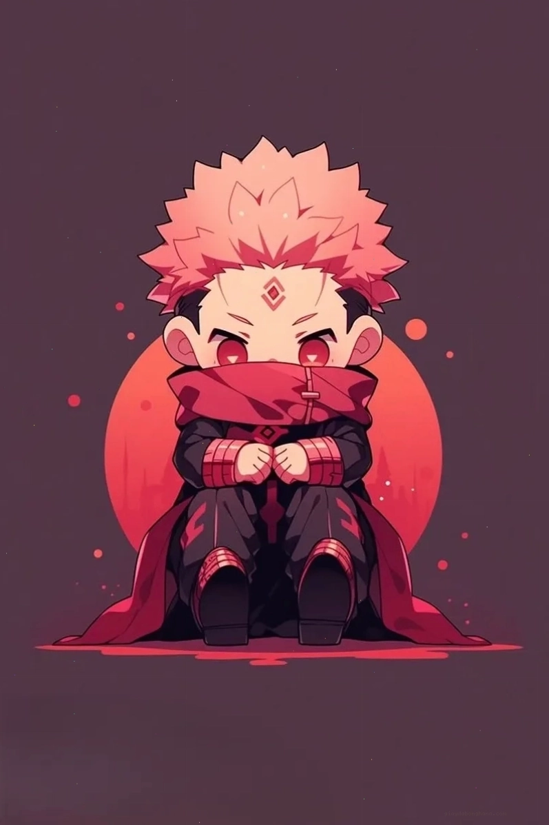 Hình ảnh sukuna chibi manga với phong cách mạnh mẽ