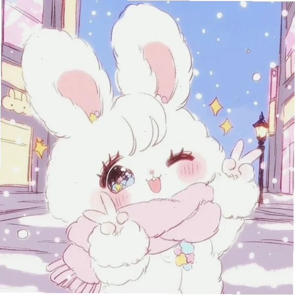 Hình ảnh thỏ cute chibi với đôi mắt to tròn