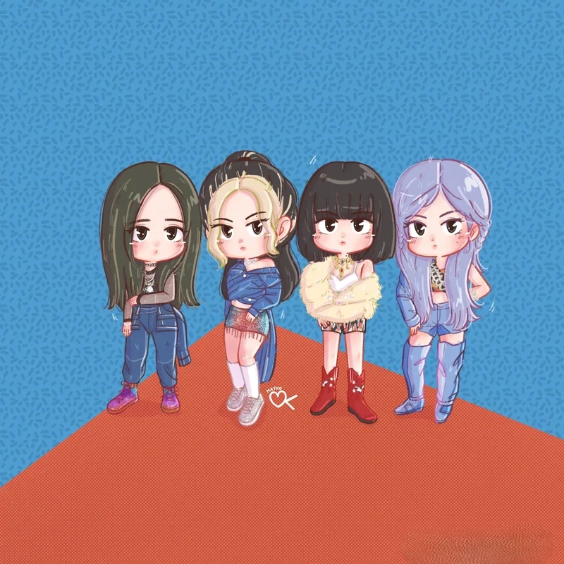 Hình black pink chibi sẽ khiến màn hình điện thoại của bạn thêm phần nổi bật