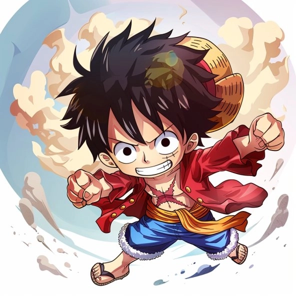 Hình chibi luffy cười tươi đáng yêu